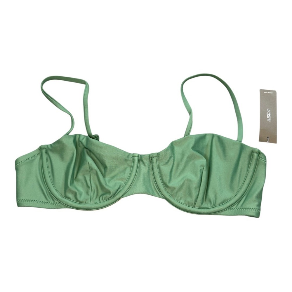 J.Crew Underwire Bikini Top Green Swim Beach Summer Pool Party 32C